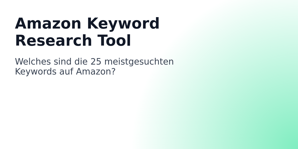 Amazon Keyword Research Tool