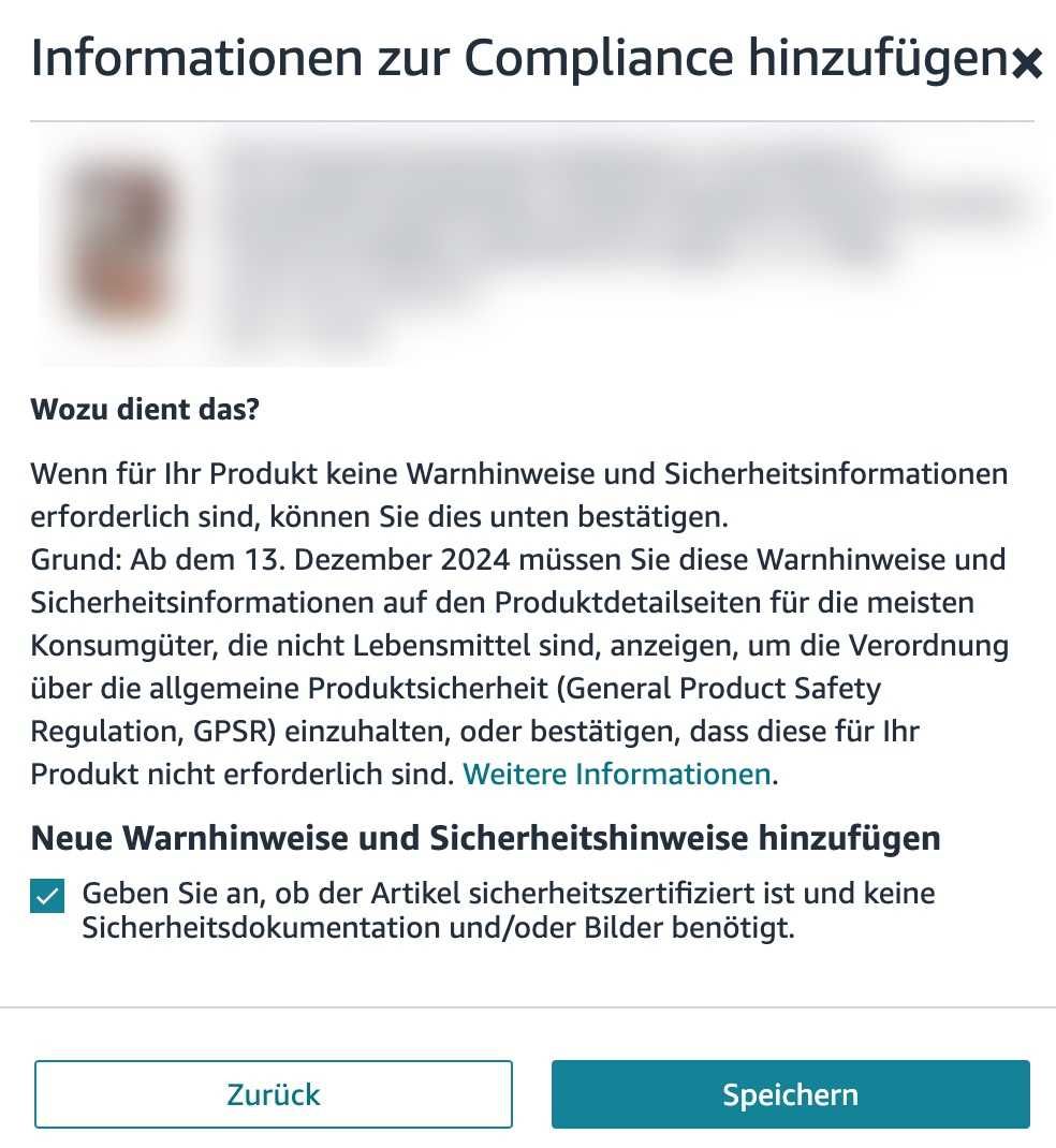 Belegen der Produktsicherheit