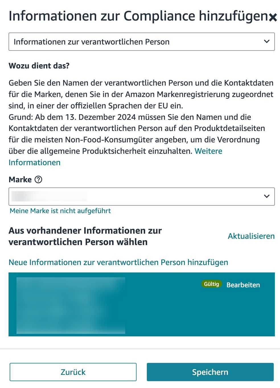 Verantwortliche Person hinzufügen