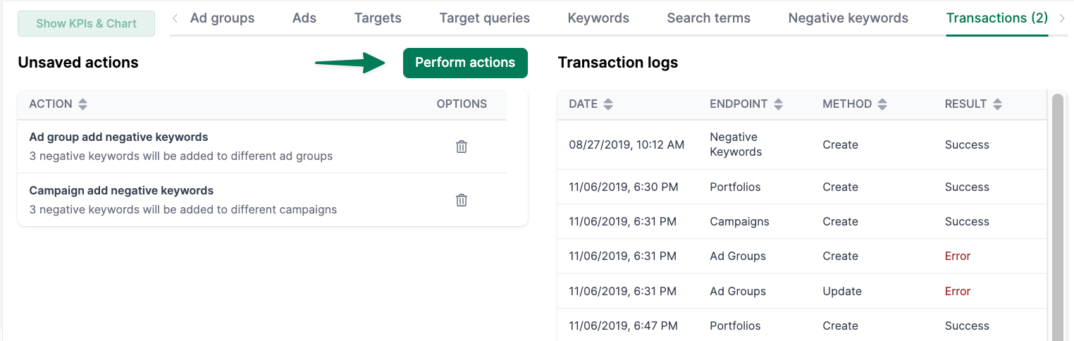 Overview of the Transactions in AMALYTIX