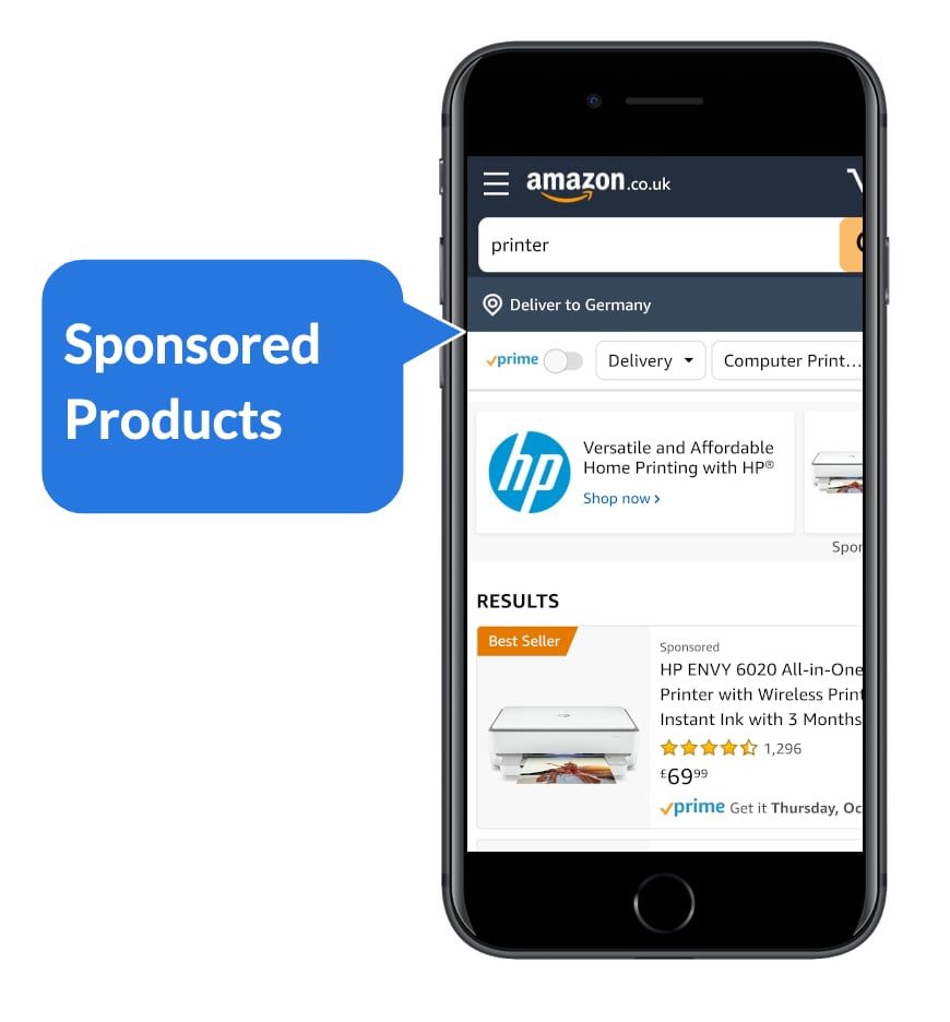 Amazon Sponsored Products mobile view