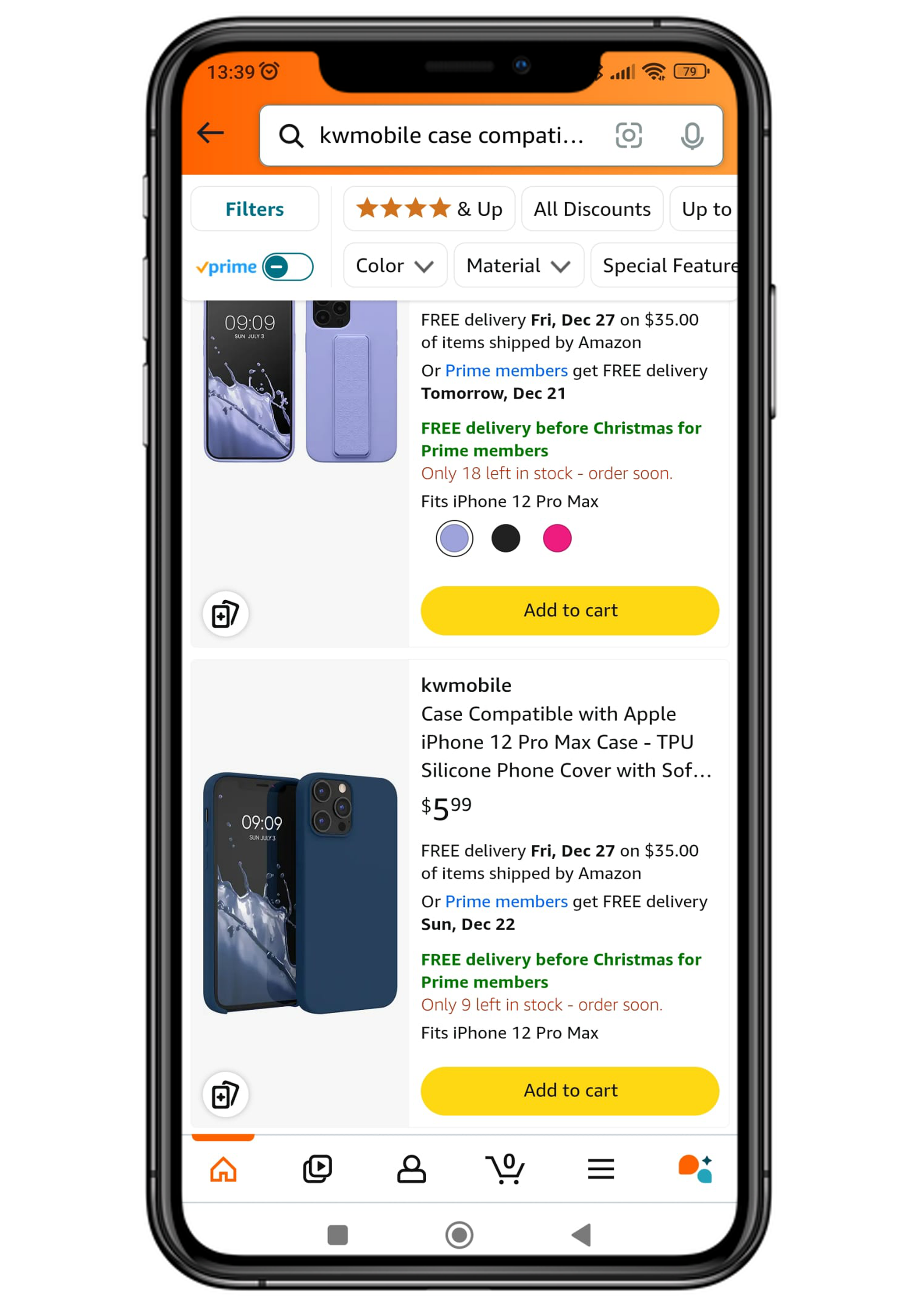 Amazon product image in the Amazon mobile search