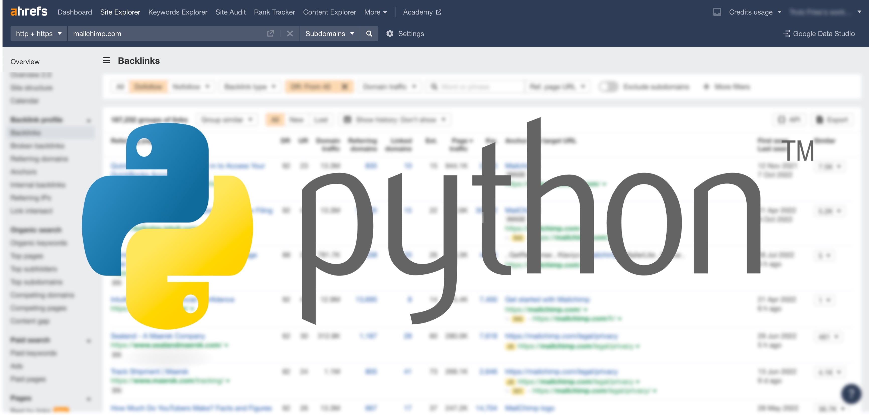 Python Ahrefs Backlink Analysis Guide 2024