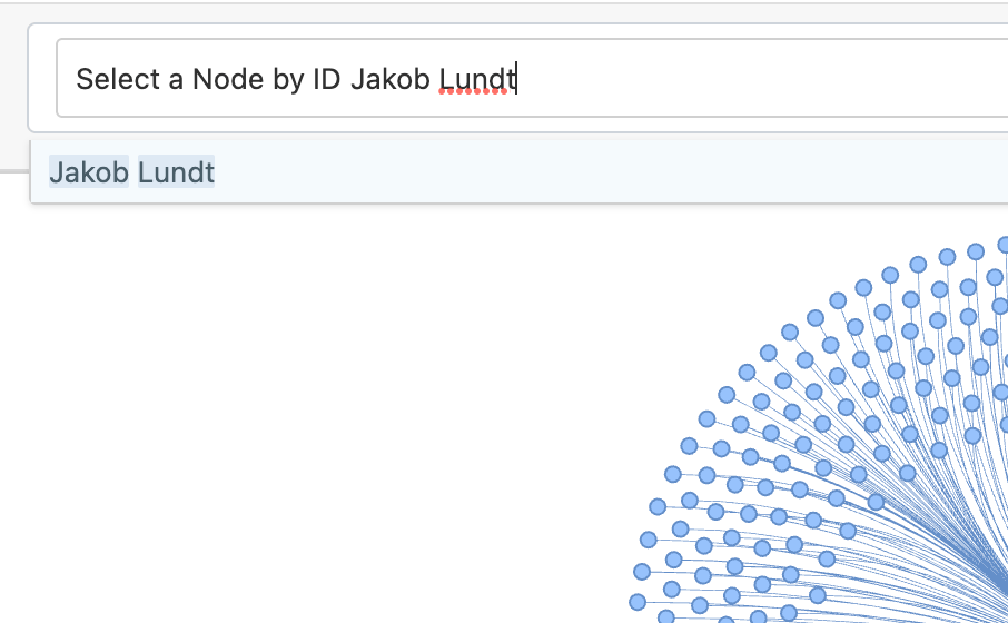 Suchfunktion für Podcast-Gäste in der interaktiven Visualisierung