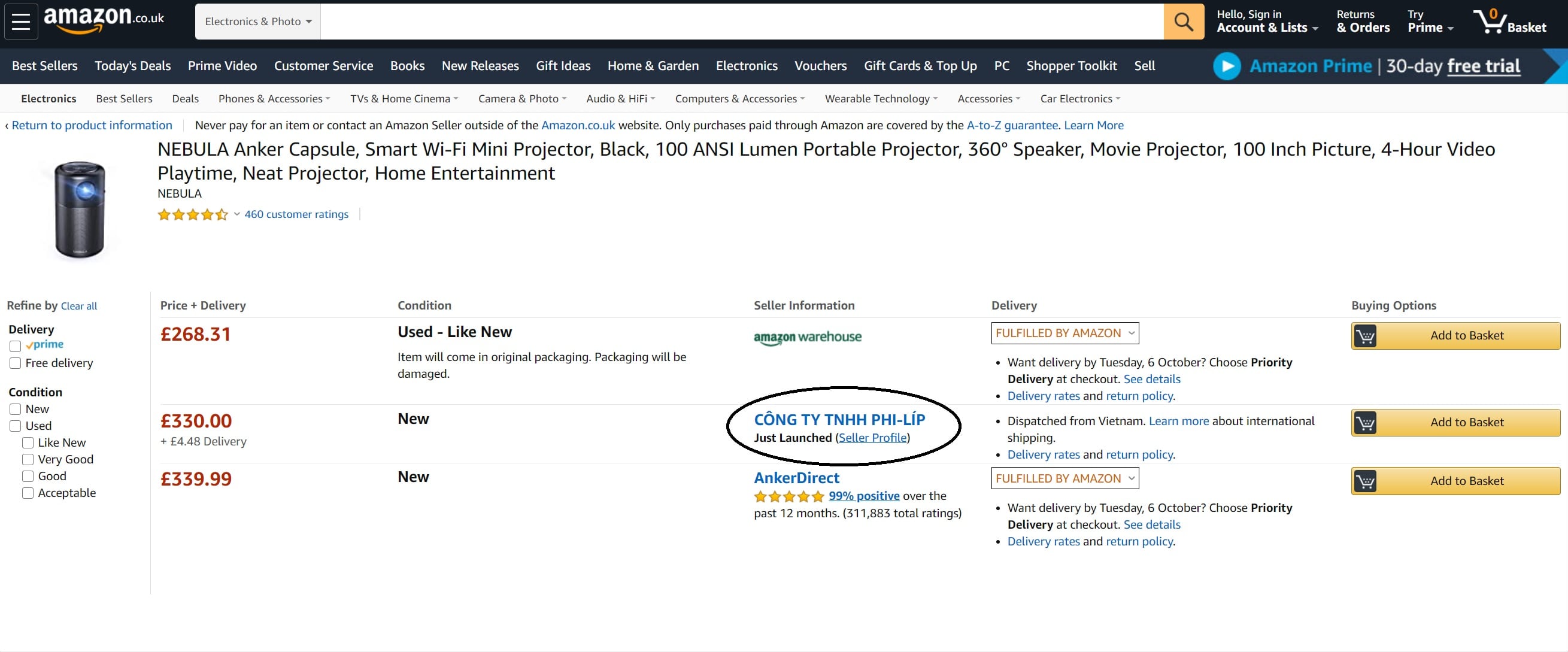 Amazon sellers appearing in Buy Box after fake order manipulation