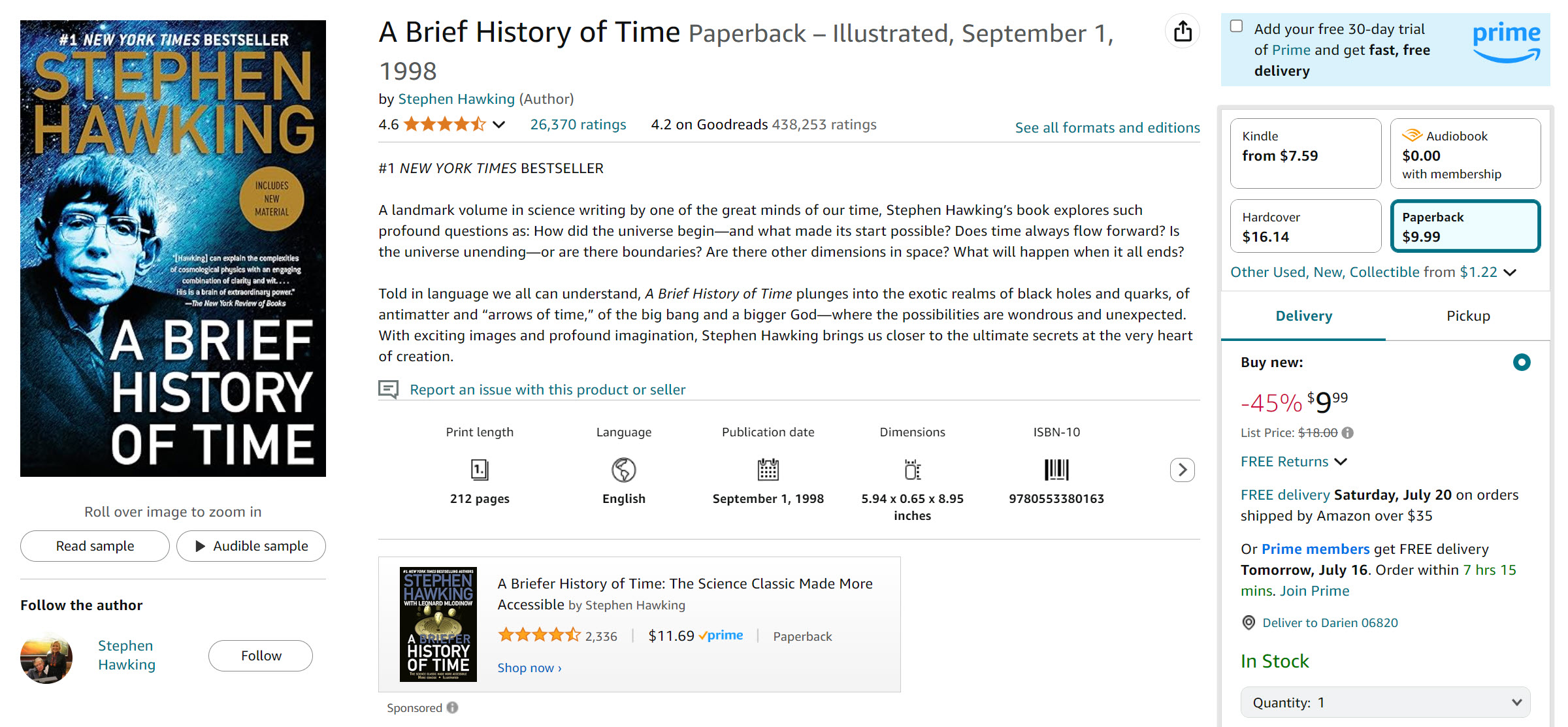 Amazon Book Detail Page