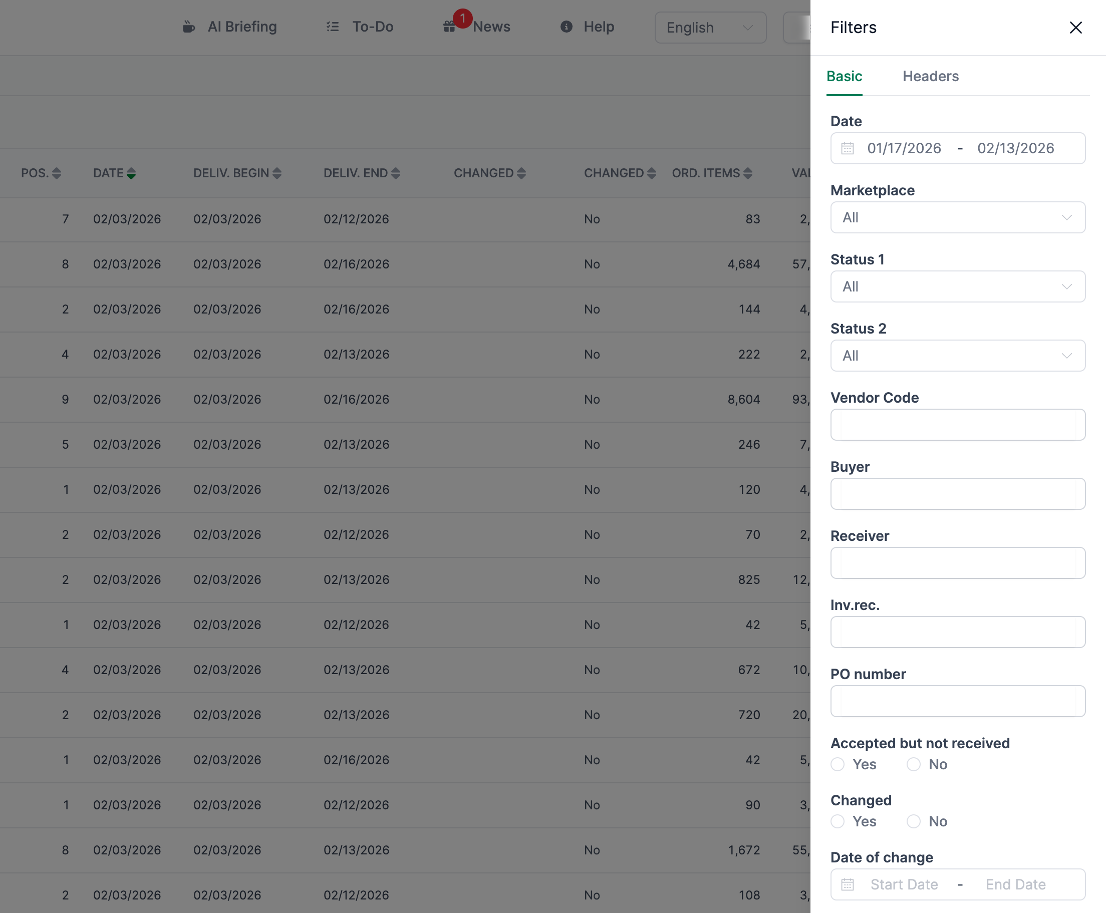 Filter Options in AMALYTIX