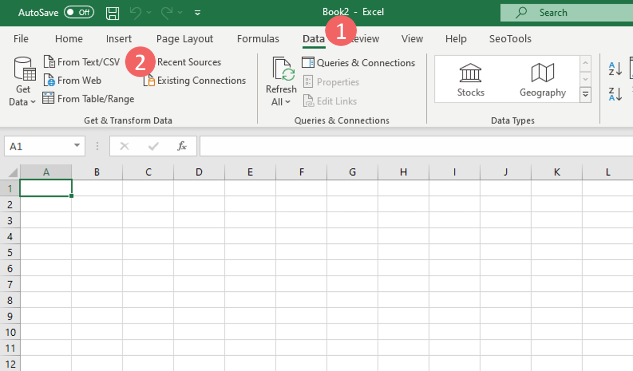 Excel data import dialog for Amazon transaction data analysis