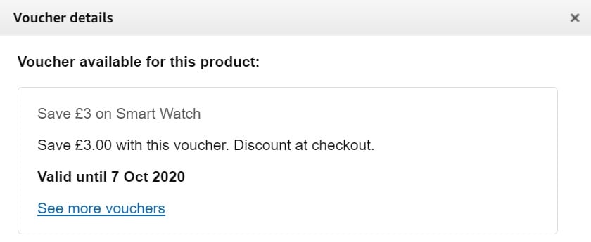 Amazon Coupon Details