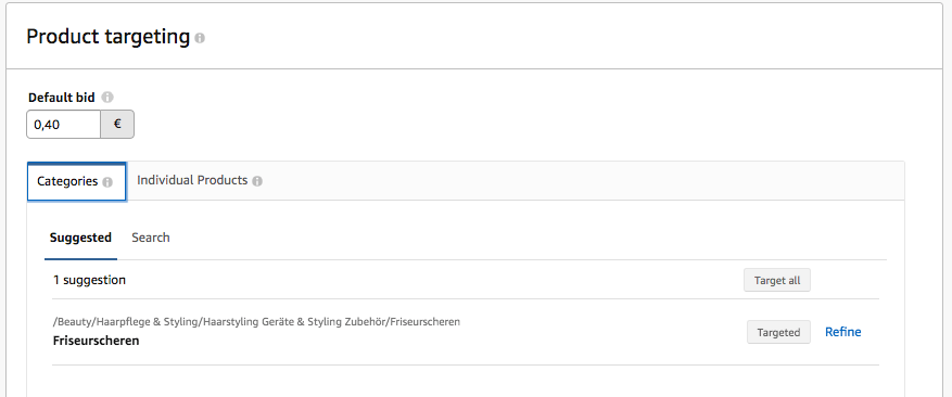 Product alignment of a manual campaign