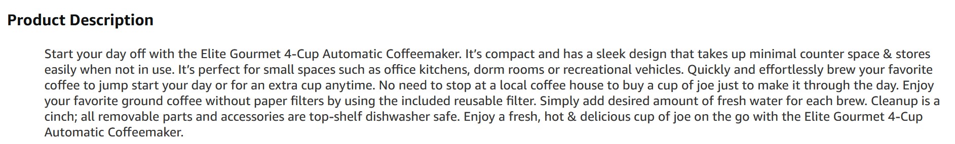 Basic product description