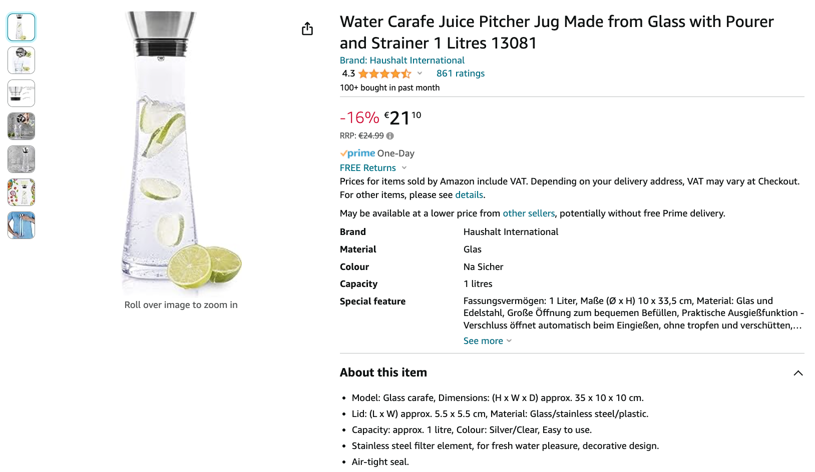 Figure 15: Use of bullet points for displaying essential product features