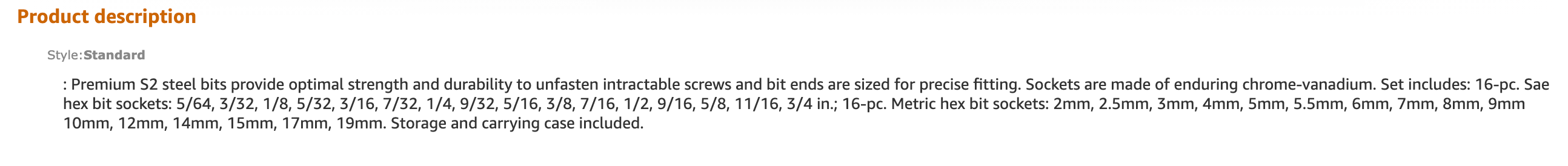 Amazon Product Description Examples: A poorly written product description