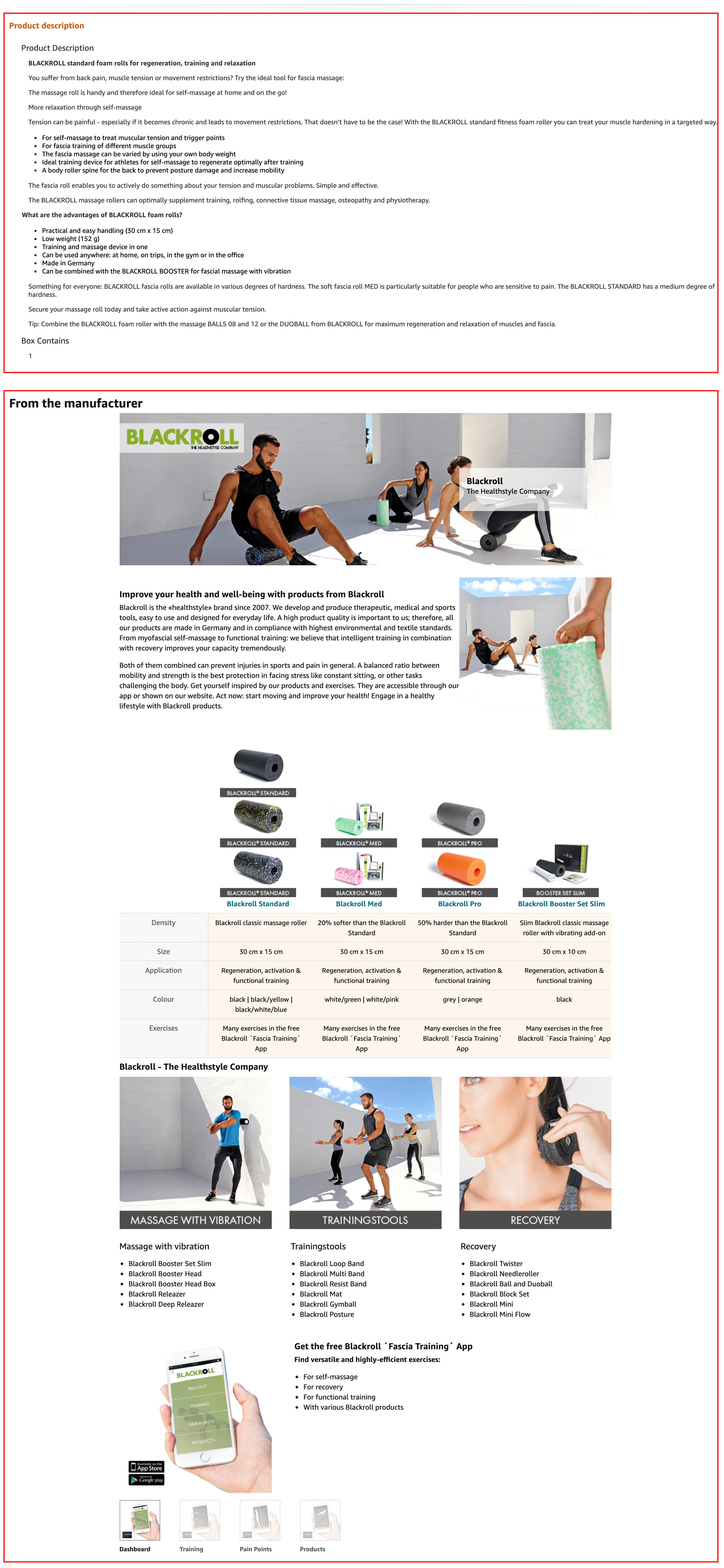 Amazon Product Description: Example vendor product with product description and A+ content