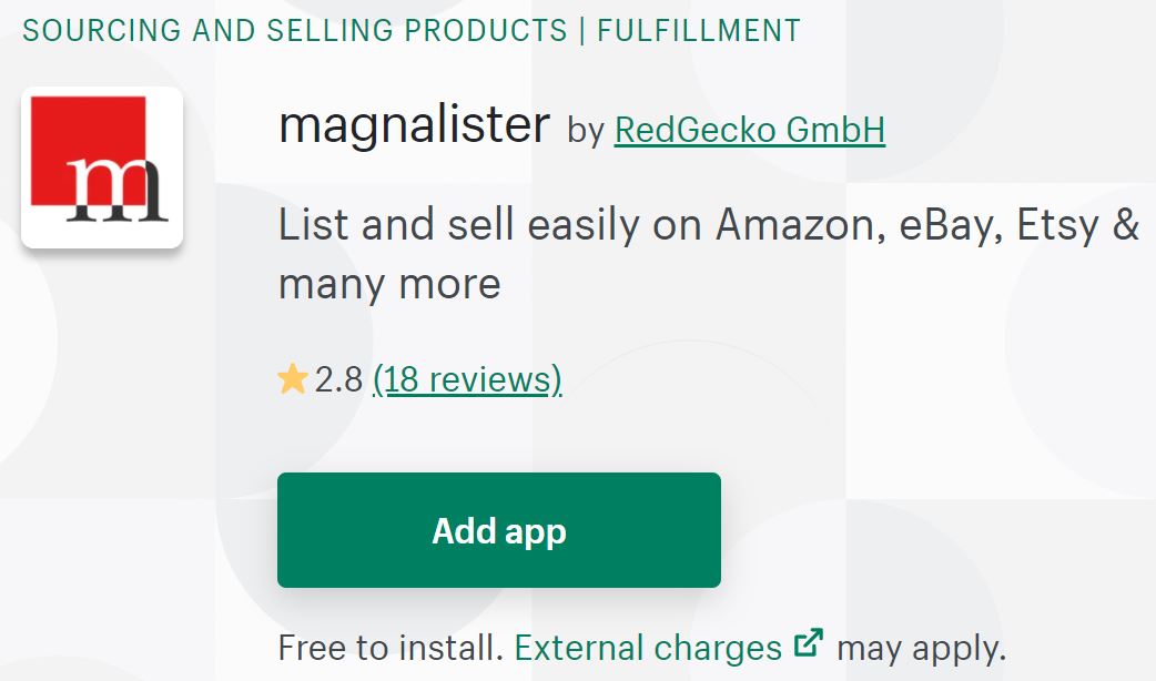 Magnalister Shopify App Store