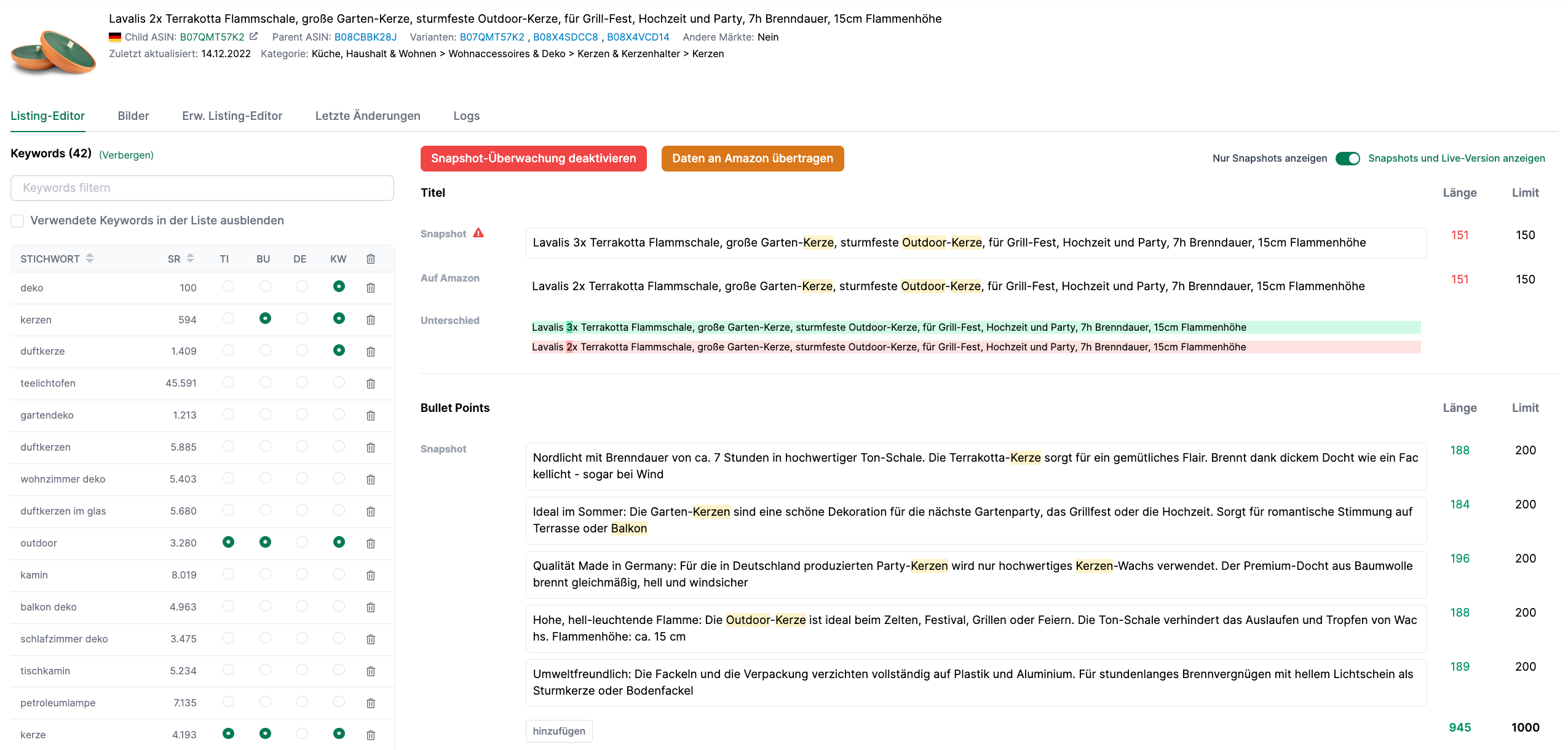 Snapshot Monitoring in AMALYTIX